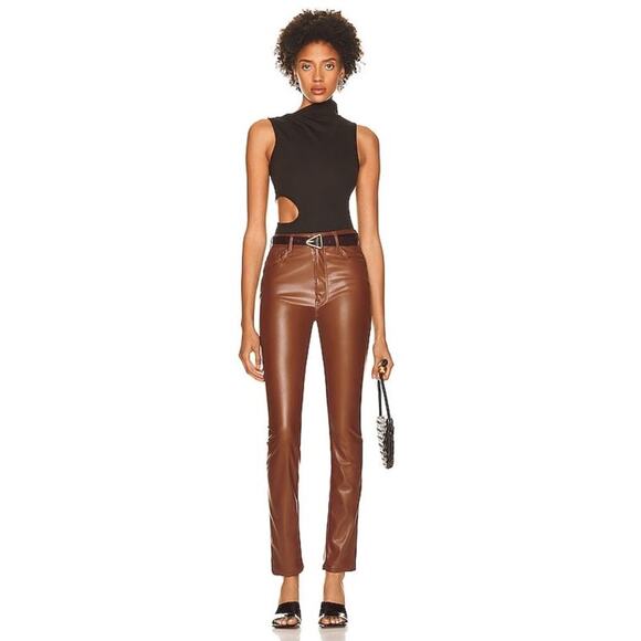 MOTHER Denim High Waisted Rail Skimp Jeans in Friar Brown - Picture 1 of 12